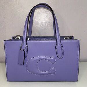 COACH Nina Small Tote Crossbody Bag - Light Violet/Lavender & Silver